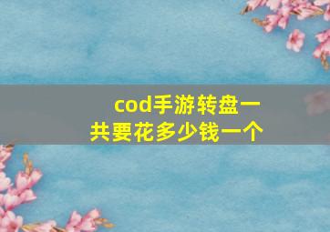 cod手游转盘一共要花多少钱一个