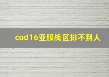 cod16亚服战区排不到人