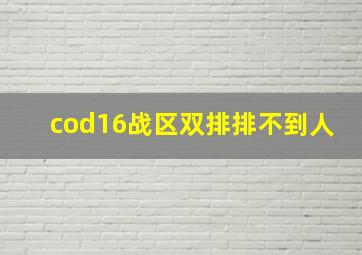 cod16战区双排排不到人