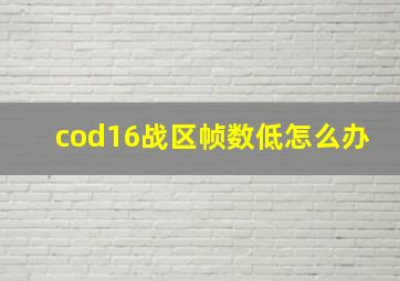 cod16战区帧数低怎么办