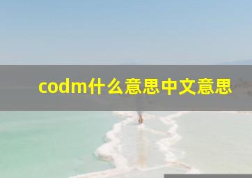 codm什么意思中文意思