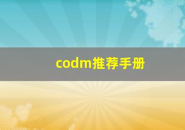 codm推荐手册