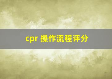 cpr 操作流程评分