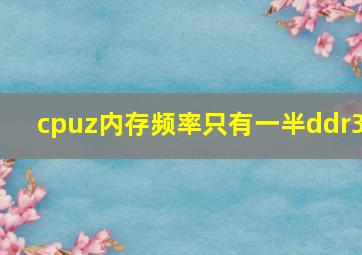 cpuz内存频率只有一半ddr3