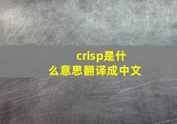 crisp是什么意思翻译成中文