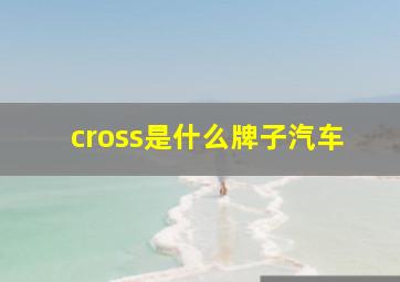 cross是什么牌子汽车