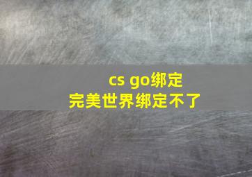 cs go绑定完美世界绑定不了