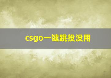 csgo一键跳投没用