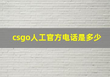 csgo人工官方电话是多少