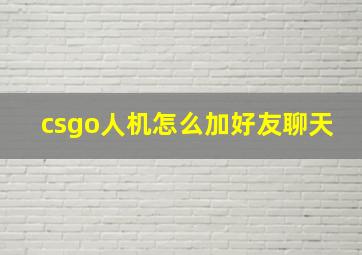 csgo人机怎么加好友聊天