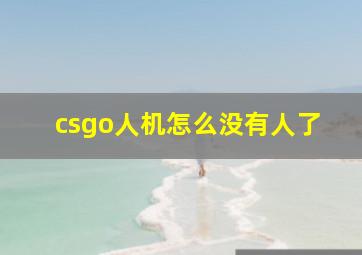 csgo人机怎么没有人了