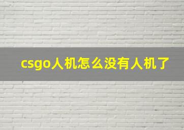 csgo人机怎么没有人机了