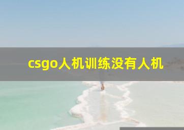 csgo人机训练没有人机