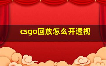 csgo回放怎么开透视