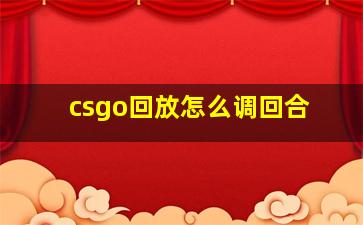 csgo回放怎么调回合