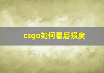 csgo如何看磨损度