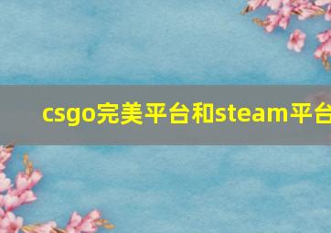 csgo完美平台和steam平台