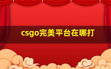 csgo完美平台在哪打