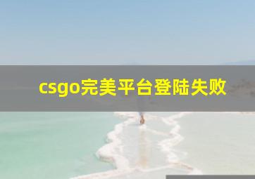 csgo完美平台登陆失败