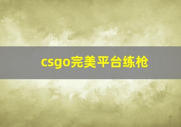 csgo完美平台练枪