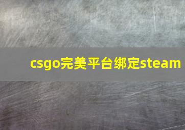 csgo完美平台绑定steam