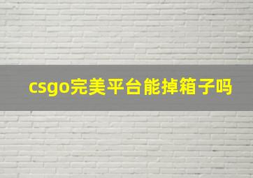 csgo完美平台能掉箱子吗