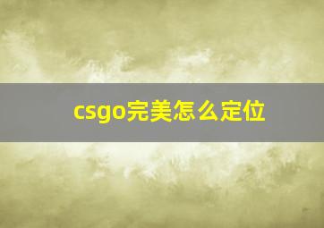 csgo完美怎么定位