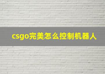 csgo完美怎么控制机器人