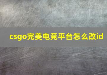 csgo完美电竞平台怎么改id