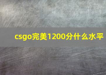 csgo完美1200分什么水平