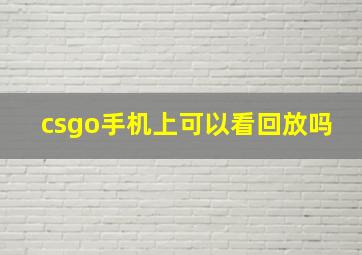 csgo手机上可以看回放吗