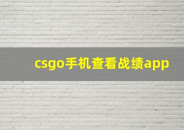 csgo手机查看战绩app