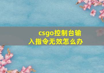 csgo控制台输入指令无效怎么办