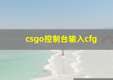 csgo控制台输入cfg