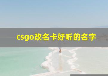 csgo改名卡好听的名字