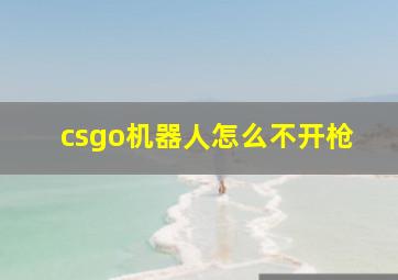 csgo机器人怎么不开枪