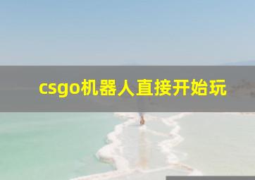 csgo机器人直接开始玩