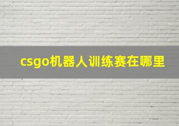 csgo机器人训练赛在哪里