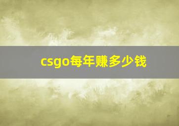 csgo每年赚多少钱