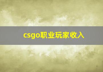 csgo职业玩家收入