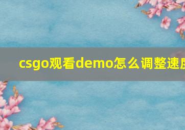 csgo观看demo怎么调整速度