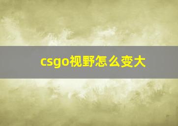 csgo视野怎么变大