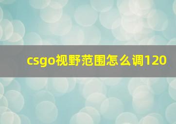 csgo视野范围怎么调120