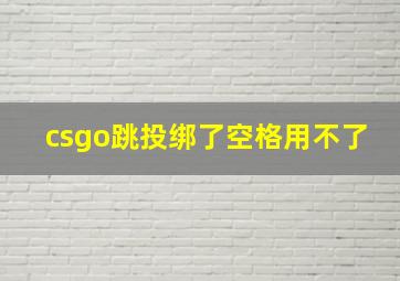 csgo跳投绑了空格用不了