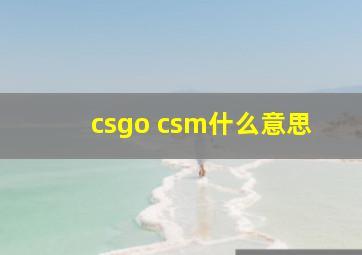 csgo csm什么意思