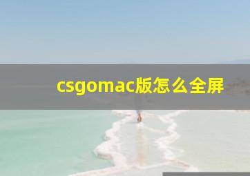 csgomac版怎么全屏