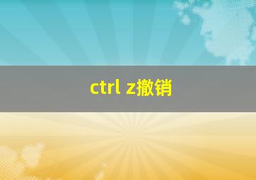 ctrl z撤销