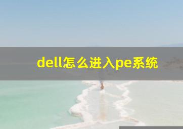 dell怎么进入pe系统