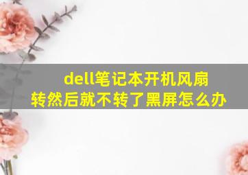 dell笔记本开机风扇转然后就不转了黑屏怎么办