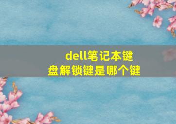 dell笔记本键盘解锁键是哪个键